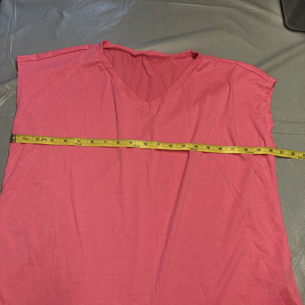 Shein Pink V-Neck Cap Sleeve Top Size XL - Picture 5 of 7